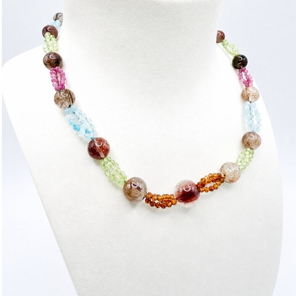 Jay King Mine Finds Sterling Silver Multicolor Natural Gemstone 18" Necklace - Picture 2 of 13